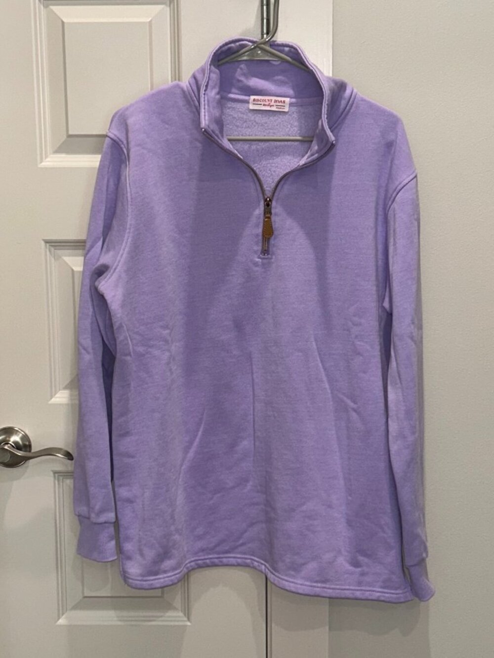 Discount Diva Boutique Lavender Lived In 1/4 Zip Garment Washed Fleece